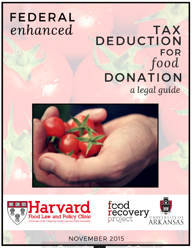 Tax Deduction for Food Donation report 2015